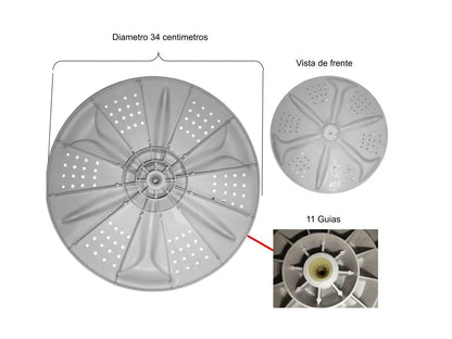 Double Tub Washer Agitator – 34 cm – Compatible with Electrolux – CKD91746