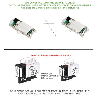 GLOB PRO SOLUTIONS 1938628-W10156252-W10415587 Washer Pressure Sensor Switch 1 ?" Shaft length Approx. 1938628-W10156252-W10415587