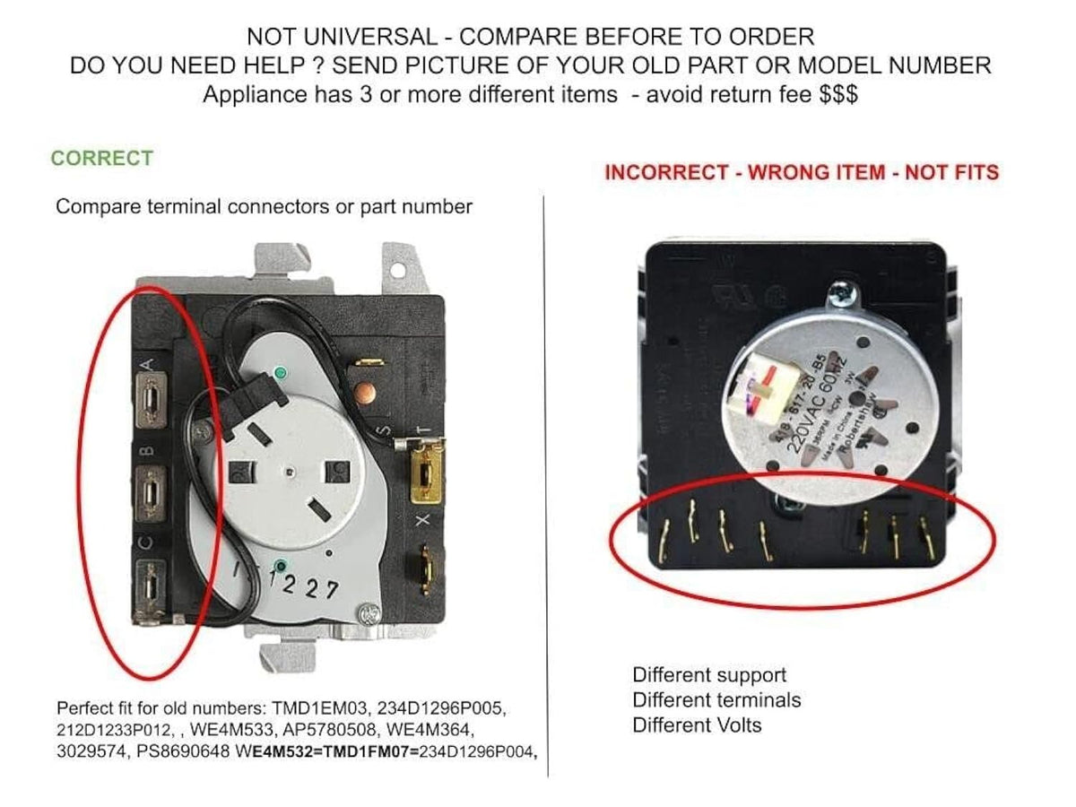 GSPUSA KIT TMD1EM35 DRYER TIMER Model TMD1EM35 + Knob