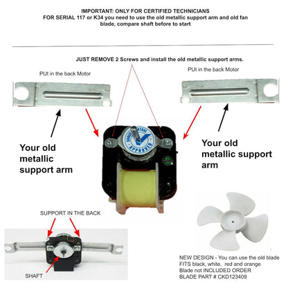 GLOB PRO SOLUTIONS 4389142 Fits Refrigerator Evapaporator Motor Fan WP4389142. 2163766, 2176298, 2183448, 2183833, 2200546,