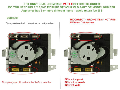 GSPUSA WE04X36457 CKDX36457X compatible with GE Electric Dryer Timer  fits old number WE04X36457