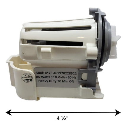 GLOB PRO SOLUTIONS W10321032 1876931 Washer Water Drain Pump ONLY MOTOR 4 ½" Approx. Replacement for and compatible with Maytag Whirlpool KitchenAid W10321032 1876931 and Impeller Blades