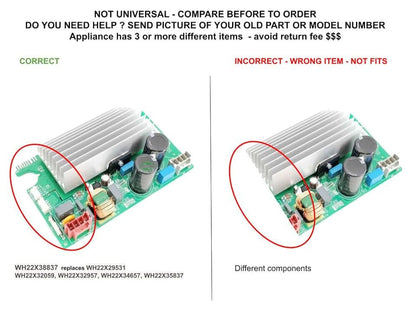 GSPUSA WH22X38837 CKDX38837X compatible with Ge Washer Inverter Control Board fits old number WH22X38837