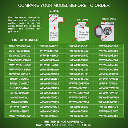GLOB PRO SOLUTIONS 461970230081 compatible with Kenm. Whirl. Mayt. Washer Door Lock Switch Fits old , s ARK-les Part No.: 11730-62,(4619 702 3008 1)