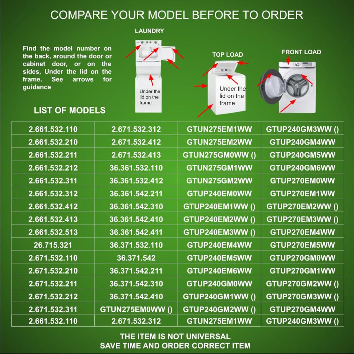 GLOB PRO SOLUTIONS 234D1296P017, NORM PACIFIC MODEL TMD1TM26 4248297 Dryer Timer compatible with GE, Kenmore, General Electric Laundry Stackable TMD1TM26