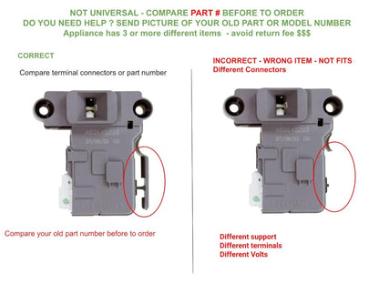 GSPUSA A03648203 CKD648203X compatible with Electrolux Washer Door Lock Switch fits old number A03648203