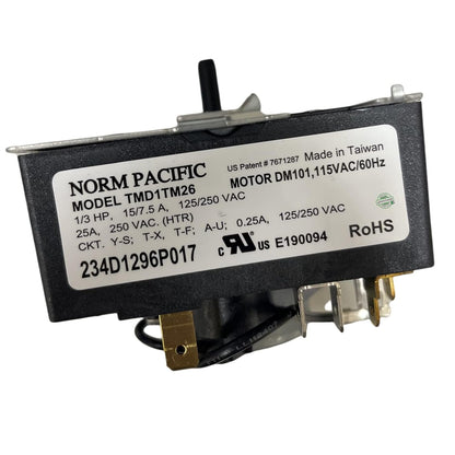 GLOB PRO SOLUTIONS 234D1296P017, NORM PACIFIC MODEL TMD1TM26 4248297 Dryer Timer compatible with GE, Kenmore, General Electric Laundry Stackable TMD1TM26