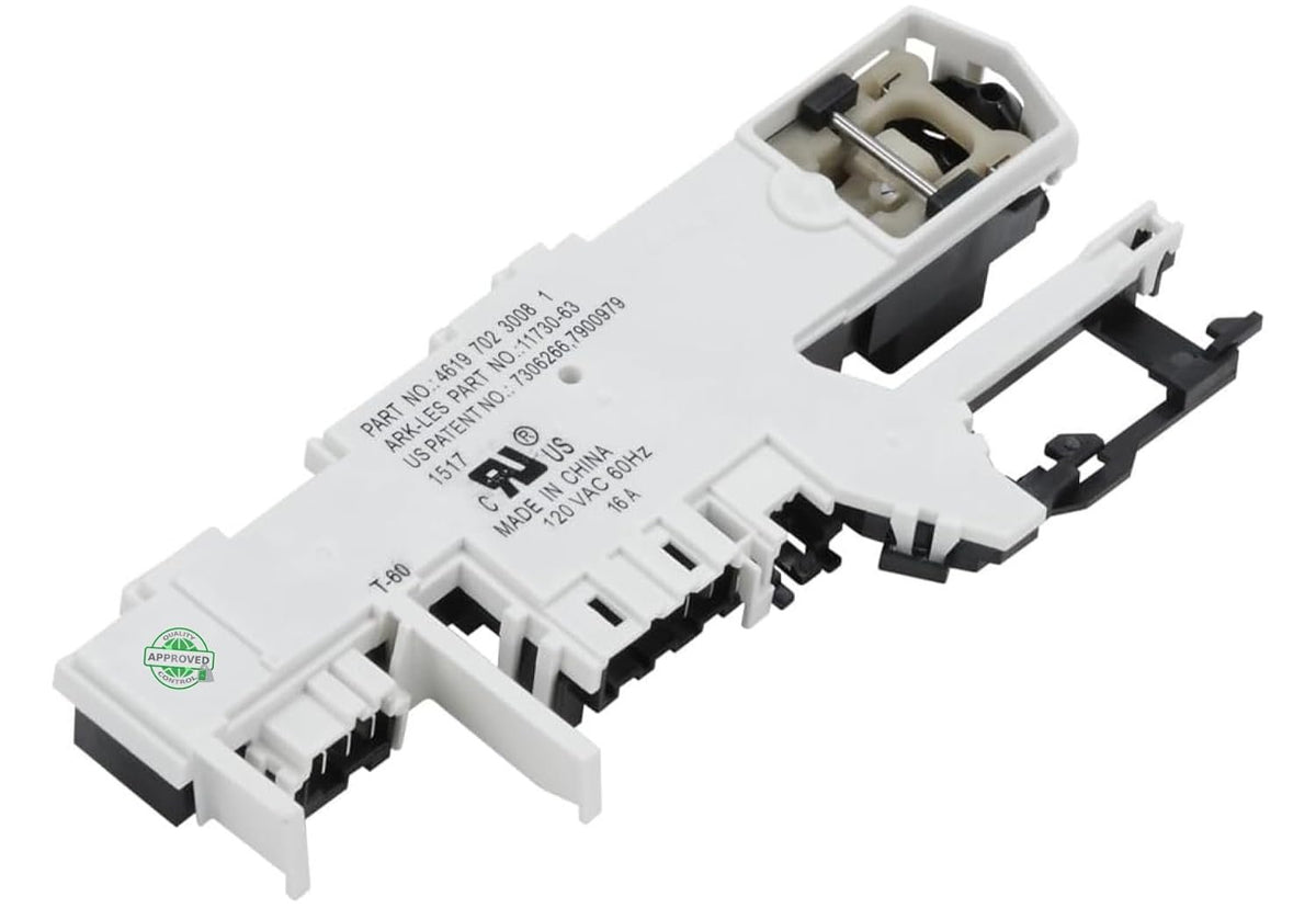 GLOB PRO SOLUTIONS 461970230081 compatible with Kenm. Whirl. Mayt. Washer Door Lock Switch Fits old , s ARK-les Part No.: 11730-62,(4619 702 3008 1)