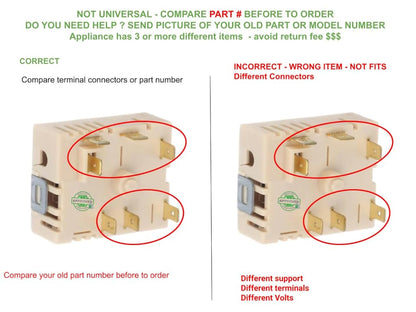 GSPUSA PER001-225 D CKD-225 DX compatible with LG Electric Range Surface Element Switch fits old # PER001-225 D