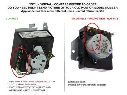 GSPUSA WE4M530 CKDE4M530X compatible with GE Dryer Timer CKDE4M530X fits old number WE4M530 (WE04X24550)